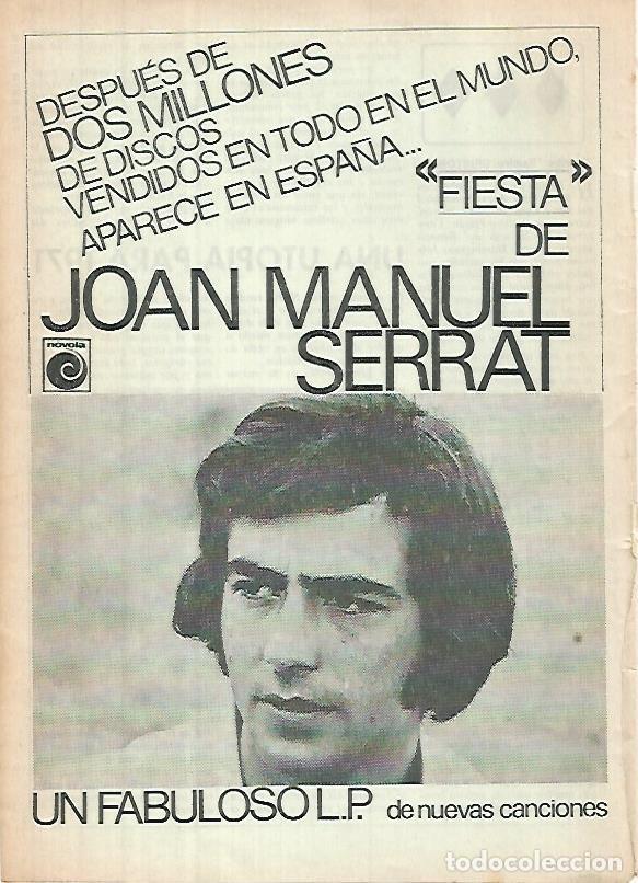 Otros art&iacute;culos de coleccionismo en papel: LAMINA 12391: Publicidad de Joan Manuel Serrat - Varios