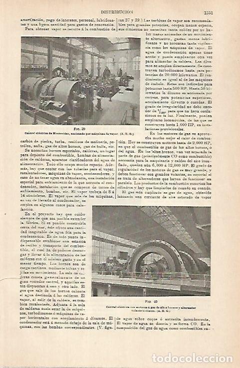 Otros art&iacute;culos de coleccionismo en papel: LAMINA ESPASA 31441: Central electrica de Montevideo - Varios