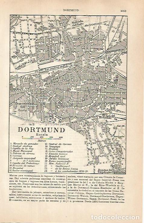 Otros art&iacute;culos de coleccionismo en papel: LAMINA ESPASA 31506: Plano de Dortmund Alemania - Varios