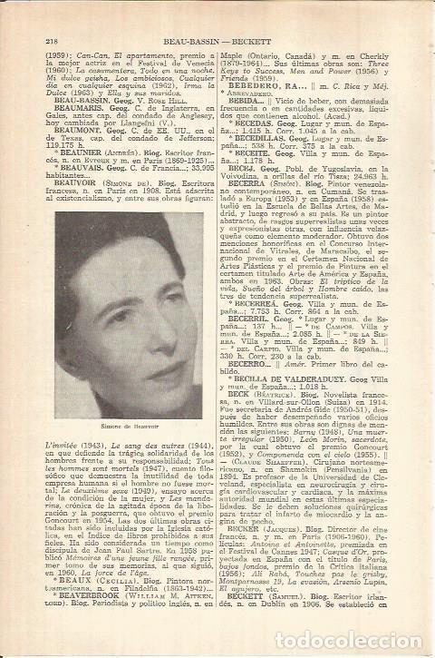 Otros art&iacute;culos de coleccionismo en papel: LAMINA ESPASA 38008: Simone de Beauvoir - Varios