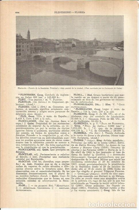 Otros art&iacute;culos de coleccionismo en papel: LAMINA ESPASA 38147: Puente de la Santisima Trinidad en Florencia, Italia - Varios