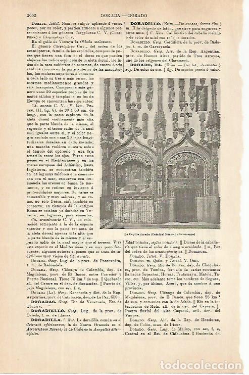 Otros art&iacute;culos de coleccionismo en papel: LAMINA ESPASA 31494: La Capilla Dorada en la Catedral de Salamanca - Varios