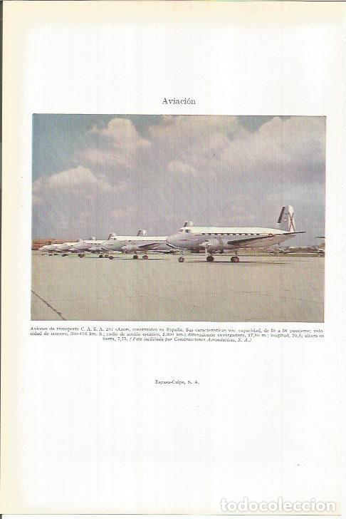 Otros art&iacute;culos de coleccionismo en papel: LAMINA ESPASA 38119: Aviones de transporte CASA 207 Azor - Varios