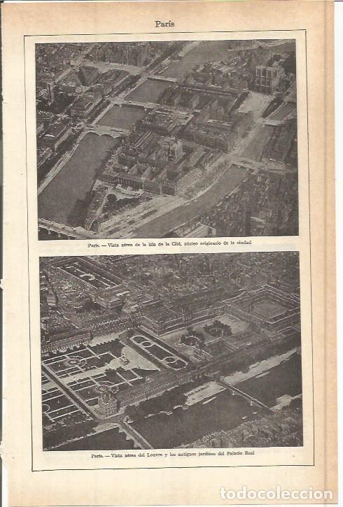 Otros art&iacute;culos de coleccionismo en papel: LAMINA ESPASA 37760: Vistas aereas de Paris - Varios