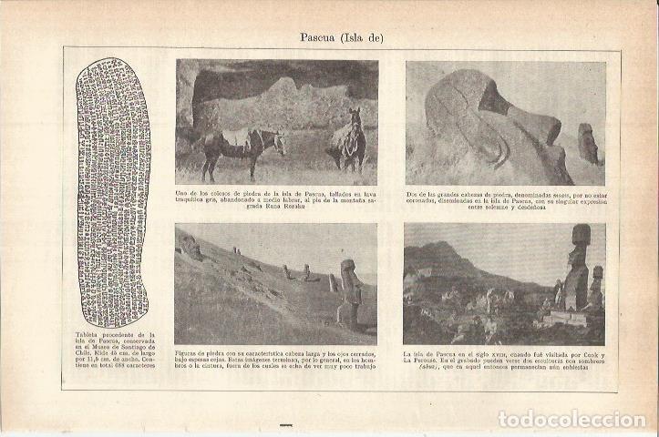 Otros art&iacute;culos de coleccionismo en papel: LAMINA ESPASA 37768: Isla de Pascua - Varios