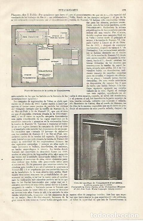 Sammelleidenschaft Andere Papierartikel: LAMINA ESPASA 31819: Plano del interior de la tumba de Tutankhamon - Varios