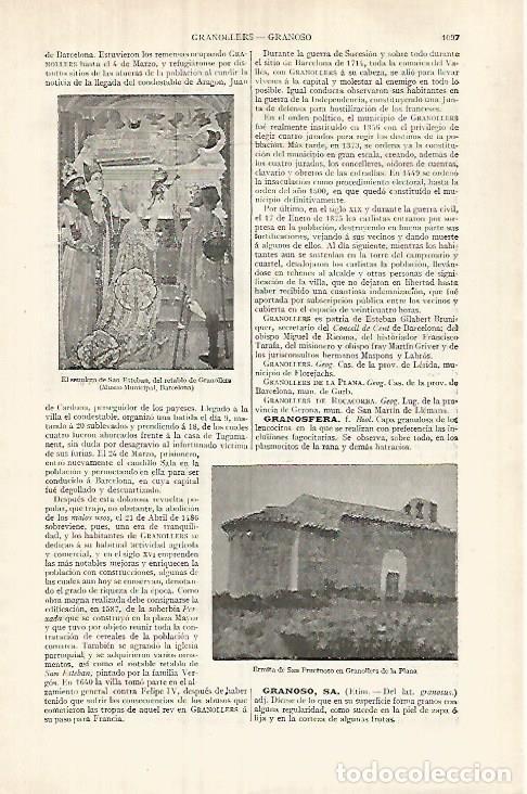 Otros art&iacute;culos de coleccionismo en papel: LAMINA ESPASA 32111: El sepulcro de San Esteban del retablo de Granollers Barcelona - Varios