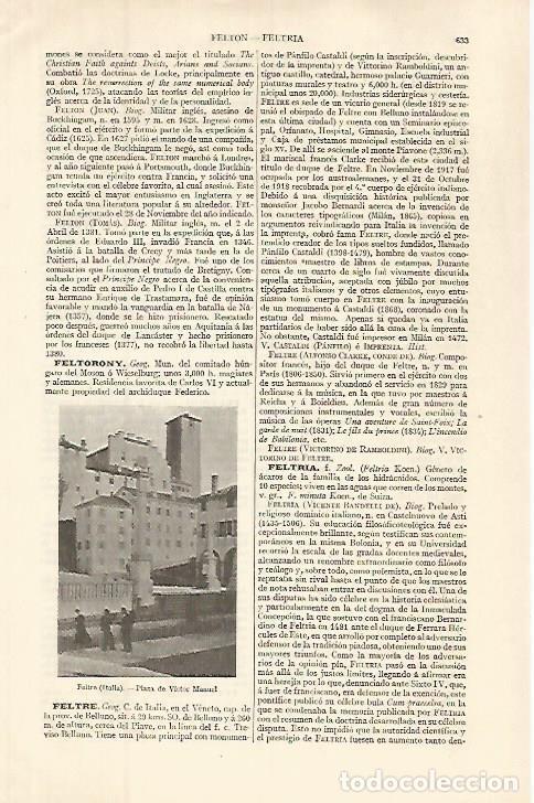 Otros art&iacute;culos de coleccionismo en papel: LAMINA ESPASA 32640: Plaza de Victor Manuel en Feltre, Italia - Varios