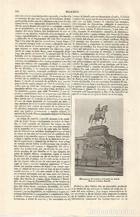 Otros art&iacute;culos de coleccionismo en papel: LAMINA ESPASA 32630: Monumento a Federico el Grande en Berlin - Varios