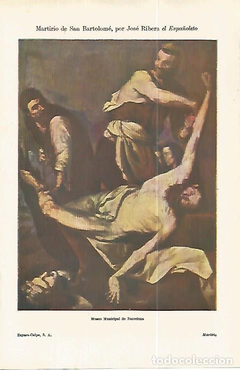 Otros art&iacute;culos de coleccionismo en papel: LAMINA ESPASA 32234: Martirio de San Bartolome, por Jose Ribera el Espa&ntilde;oleto - Varios