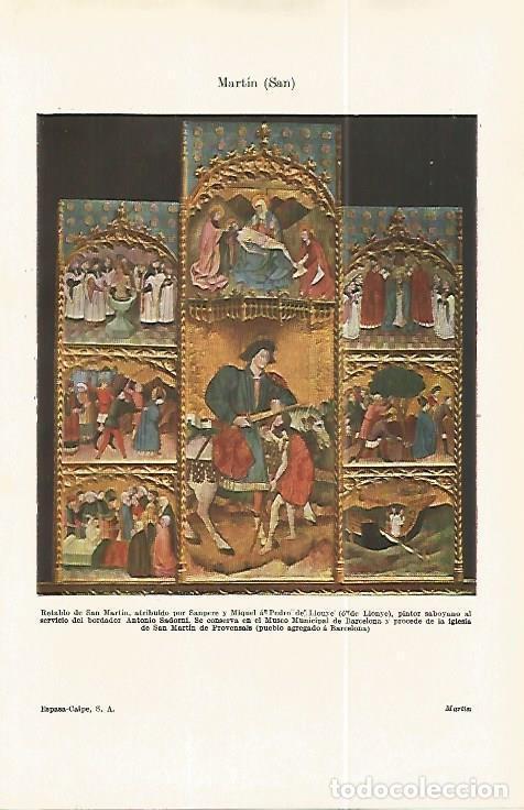 Otros art&iacute;culos de coleccionismo en papel: LAMINA ESPASA 32219: San Martin, retablo - Varios