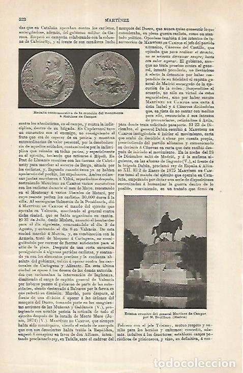 Otros art&iacute;culos de coleccionismo en papel: LAMINA ESPASA 32227: Estatua ecuestre de Martinez de Campos en Madrid - Varios
