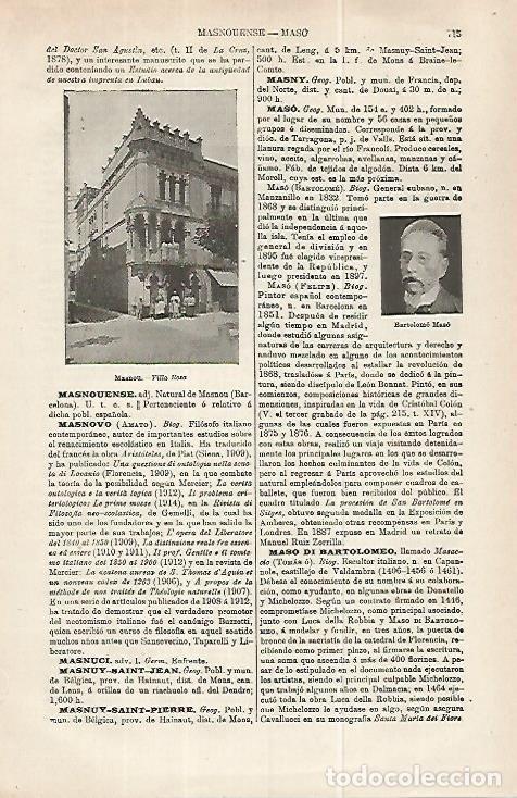 Otros art&iacute;culos de coleccionismo en papel: LAMINA ESPASA 32254: Villa Rosa en El Masnou, Barcelona - Varios