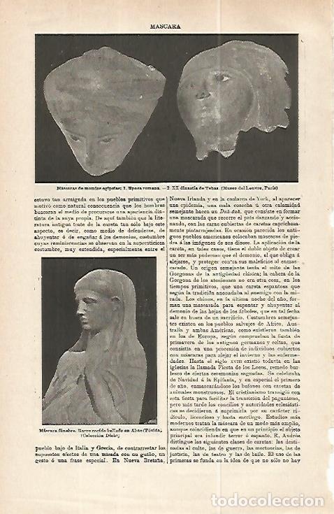 Otros art&iacute;culos de coleccionismo en papel: LAMINA ESPASA 32244: Mascaras de momia de Egipto - Varios