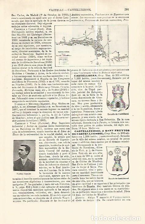 Otros art&iacute;culos de coleccionismo en papel: LAMINA ESPASA 32373: Escudos de Castellsera y Castellter&ccedil;ol - Varios