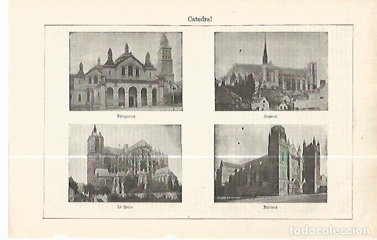 Otros art&iacute;culos de coleccionismo en papel: LAMINA ESPASA 32416: Catedral de Amiens, Le Mans, Potiers y Perigueux - Varios