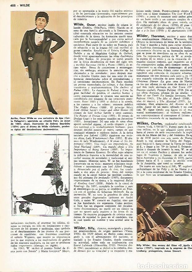 Otros art&iacute;culos de coleccionismo en papel: LAMINA MONITOR 0782: Oscar Wilde, caricatura de Ape y Billy Wilder - Varios