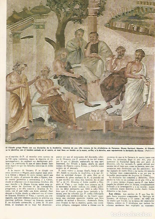 Otros art&iacute;culos de coleccionismo en papel: LAMINA MONITOR 0556: Mosaico de Platon en Pompeya - Varios