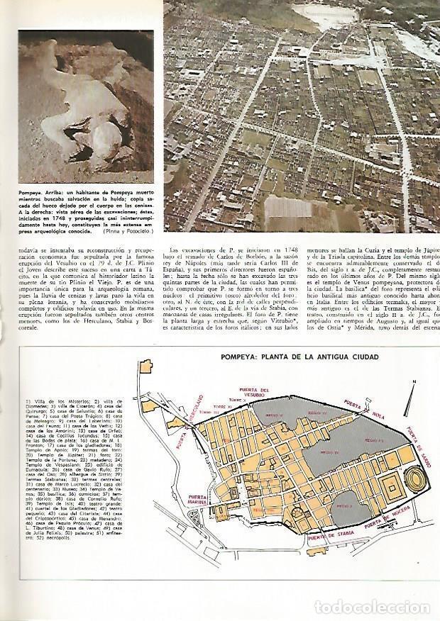 Otros art&iacute;culos de coleccionismo en papel: LAMINA MONITOR 0562: Vista aerea y planta de Pompeya - Varios
