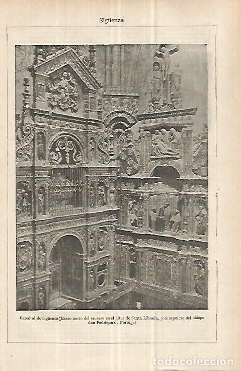Otros art&iacute;culos de coleccionismo en papel: LAMINA ESPASA 32991: Detalle del Altar de la Catedral de Siguenza, Guadalajara - Varios