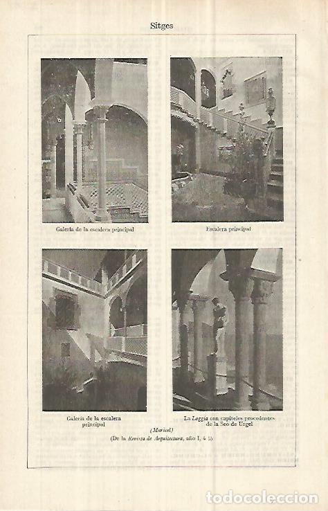 Otros art&iacute;culos de coleccionismo en papel: LAMINA ESPASA 33098: Residencia Maricel de Sitges, Barcelona. Fotos de la Revista de Arquitectura a&ntilde;