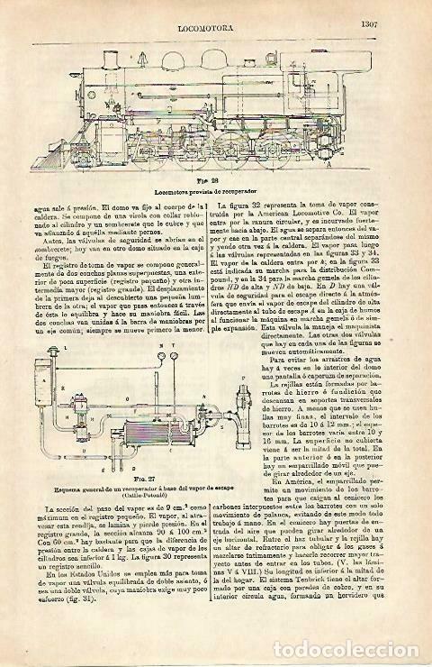 Otros art&iacute;culos de coleccionismo en papel: LAMINA ESPASA 33392: Locomotora con recuperador - Varios
