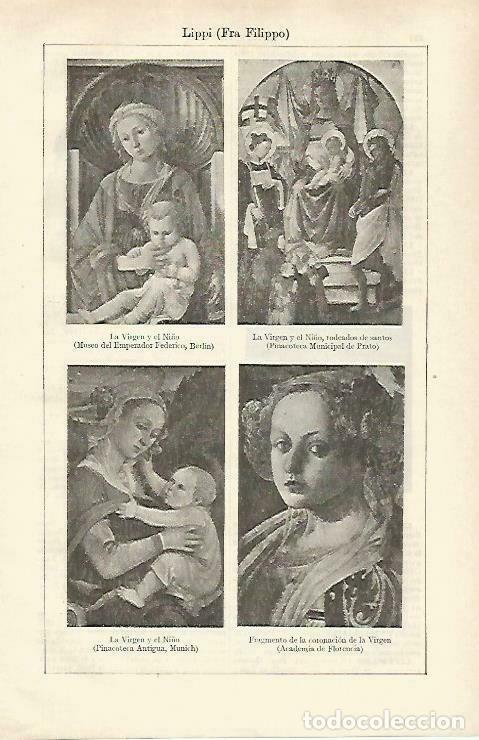 Otros art&iacute;culos de coleccionismo en papel: LAMINA ESPASA 33330: Obras por Fra Filippo Lippi - Varios