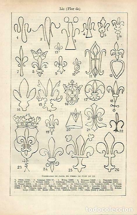 Otros art&iacute;culos de coleccionismo en papel: LAMINA ESPASA 33340: Flor de lis - Varios