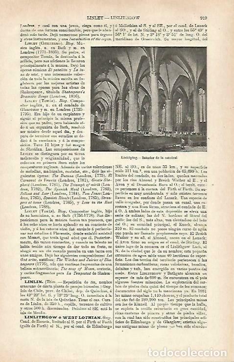 Otros art&iacute;culos de coleccionismo en papel: LAMINA ESPASA 33314: Interior de la catedral de Linkoping, Suecia - Varios