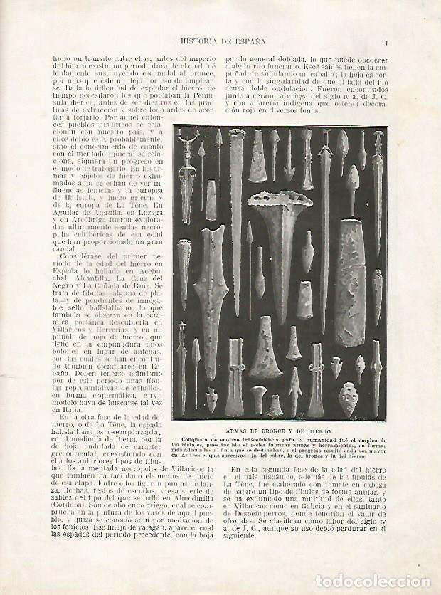 Sammelleidenschaft Andere Papierartikel: LAMINA 18073: Armas de bronce y de hierro prehistoricas - Manuel Rodriguez Codola y Miguel S. Oliver
