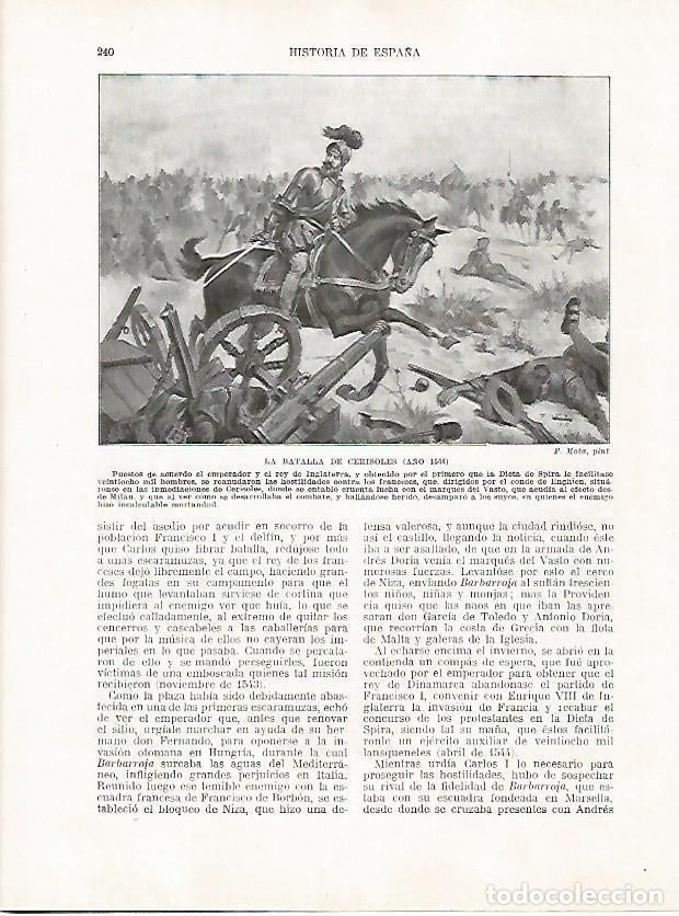 Sammelleidenschaft Andere Papierartikel: LAMINA 18030: Batalla de Cerisoles del a&ntilde;o 1544 - Manuel Rodriguez Codola y Miguel S. Oliver