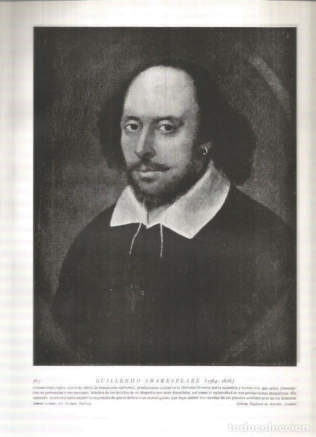 Otros art&iacute;culos de coleccionismo en papel: LAMINA 19072: William Shakespeare - Varios
