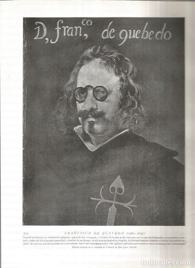 Otros art&iacute;culos de coleccionismo en papel: LAMINA 19077: Francisco de Quevedo - Varios