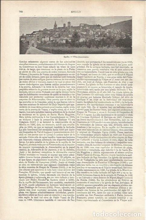 Otros art&iacute;culos de coleccionismo en papel: LAMINA ESPASA 34242: Vista panoramica de Spello, Italia - Varios