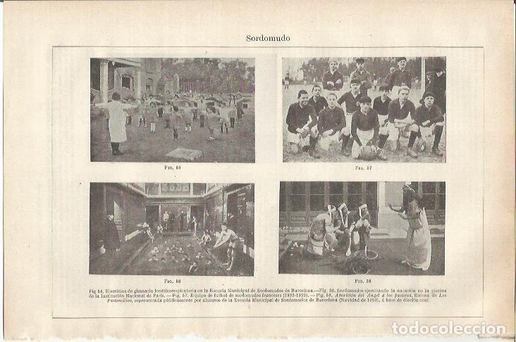 Otros art&iacute;culos de coleccionismo en papel: LAMINA ESPASA 34193: Ejercicios en la Escuela Municipal de Sordomudos de Barcelona en la Navidad de