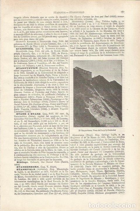 Otros art&iacute;culos de coleccionismo en papel: LAMINA ESPASA 34272: Hotel de Stanserhorn, Suiza - Varios