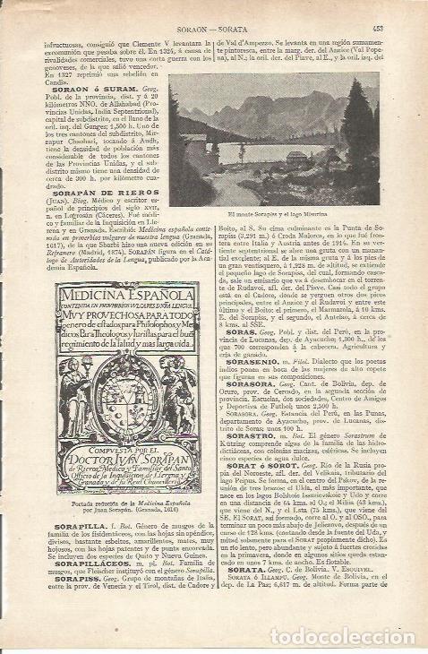 Otros art&iacute;culos de coleccionismo en papel: LAMINA ESPASA 34182: Monte Sorapiss y lago Misurina - Varios