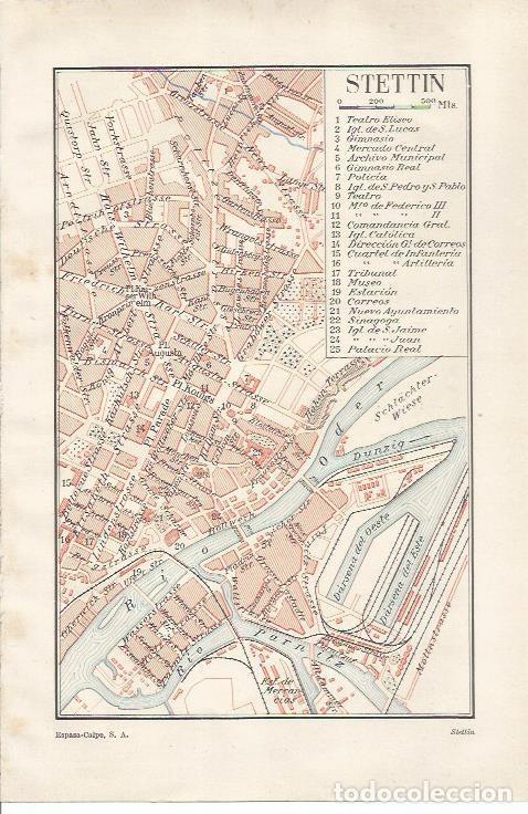 Otros art&iacute;culos de coleccionismo en papel: LAMINA ESPASA 34286: Plano de Stettin - Varios