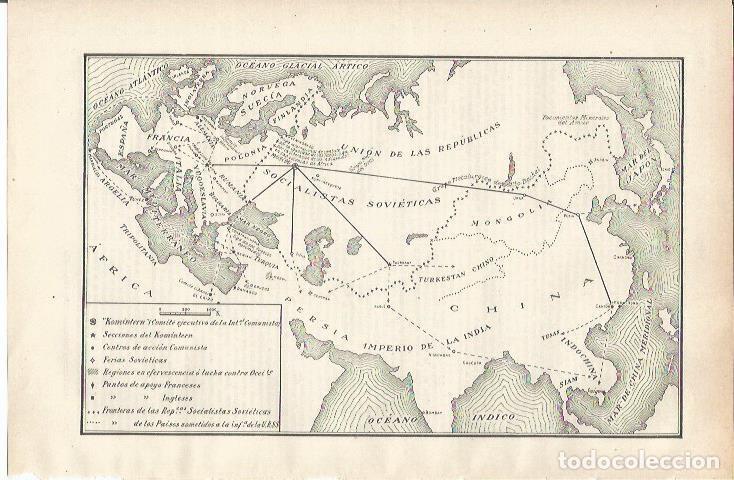 Otros art&iacute;culos de coleccionismo en papel: LAMINA ESPASA 34231: Mapa secciones comunistas de la Union Sovietica - Varios
