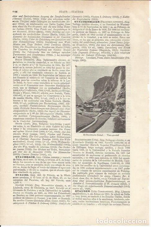Otros art&iacute;culos de coleccionismo en papel: LAMINA ESPASA 34275: El Staubach, Suiza - Varios