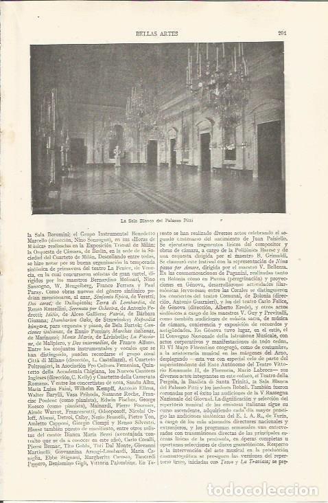 Otros art&iacute;culos de coleccionismo en papel: LAMINA ESPASA 34380: Sala Blanca del Palazzo Pitti - Varios
