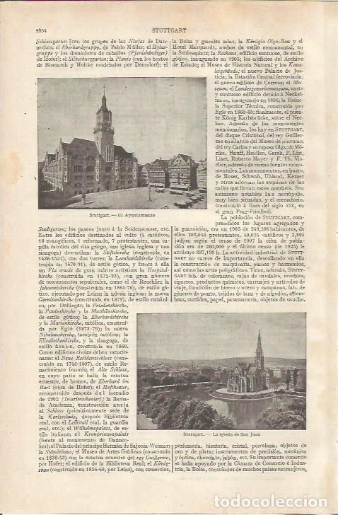 Otros art&iacute;culos de coleccionismo en papel: LAMINA ESPASA 34318: Ayuntamiento de Stuttgart - Varios