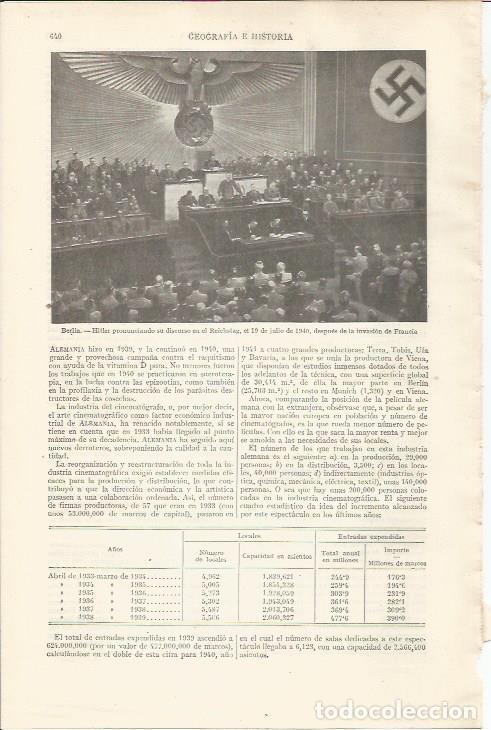 Otros art&iacute;culos de coleccionismo en papel: LAMINA ESPASA 34408: Hitler en un discurso del 19 de julio de 1940 - Varios
