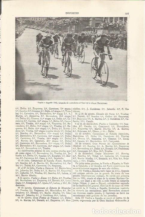 Otros art&iacute;culos de coleccionismo en papel: LAMINA ESPASA 34398: Vuelta Ciclista a Espa&ntilde;a 1941 - Varios