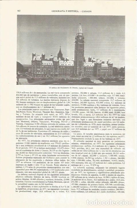 Otros art&iacute;culos de coleccionismo en papel: LAMINA ESPASA 34018: Parlamento de Ottawa, Canada - Varios