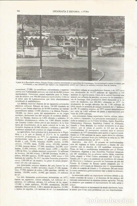 Otros art&iacute;culos de coleccionismo en papel: LAMINA ESPASA 34021: Base militar de Guantanamo, Cuba - Varios
