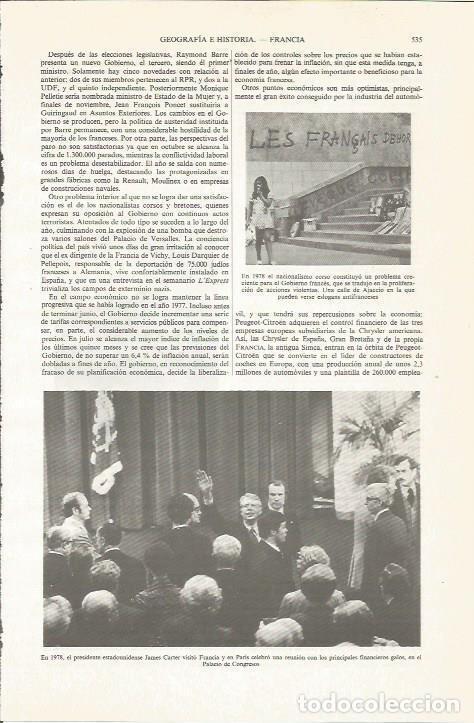 Otros art&iacute;culos de coleccionismo en papel: LAMINA ESPASA 34049: James Carter en su visita a Francia - Varios