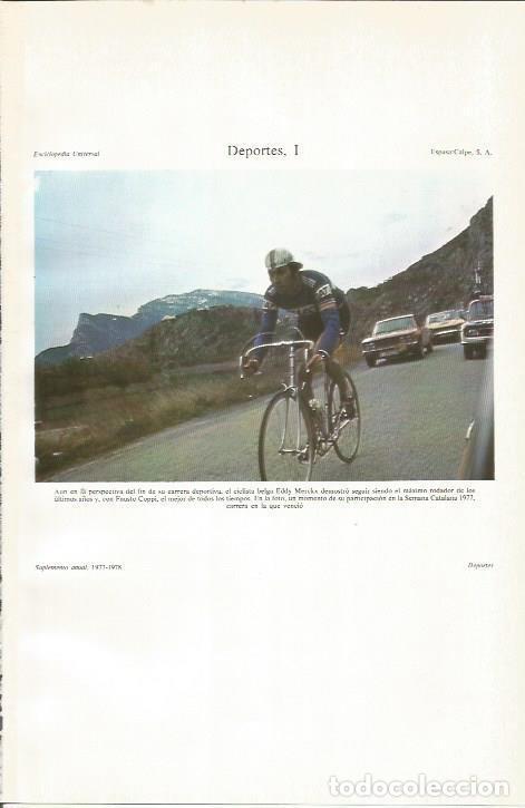 Otros art&iacute;culos de coleccionismo en papel: LAMINA ESPASA 34001: El ciclista Eddy Merckx - Varios