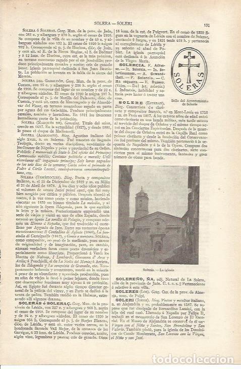 Otros art&iacute;culos de coleccionismo en papel: LAMINA ESPASA 34128: Iglesia de Soleras, Lleida - Varios