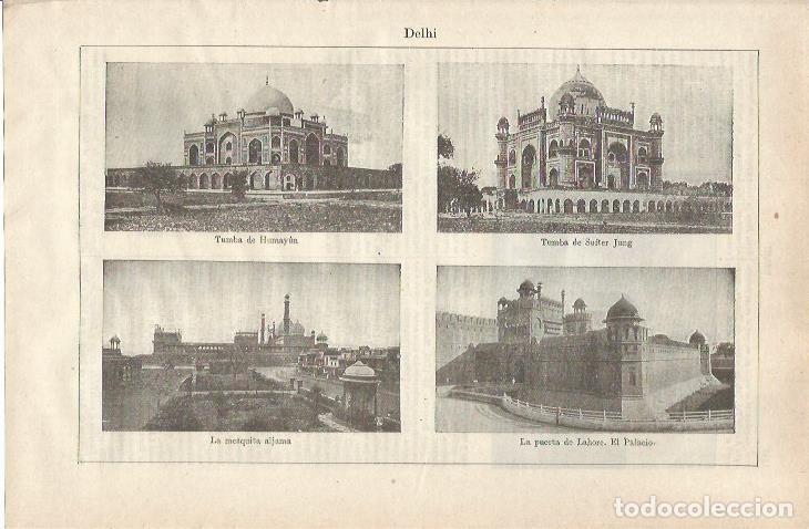 Otros art&iacute;culos de coleccionismo en papel: LAMINA ESPASA 33970: Edificios de Delhi, India - Varios